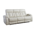 Pemberly Row Contemporary Fantom Ivory Power Reclining Sofa and Loveseat