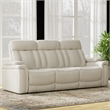 Pemberly Row Contemporary Fantom Ivory Power Reclining Sofa and Loveseat