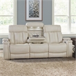 Pemberly Row Contemporary Fantom Ivory Power Reclining Sofa and Loveseat