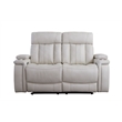 Pemberly Row Contemporary Fantom Ivory Power Reclining Sofa and Loveseat