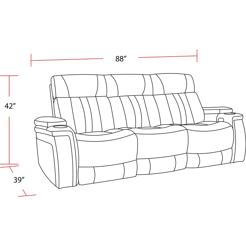 Pemberly Row Contemporary Fantom Ivory Power Reclining Sofa and Loveseat