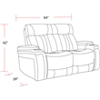 Pemberly Row Contemporary Fantom Ivory Power Reclining Sofa and Loveseat