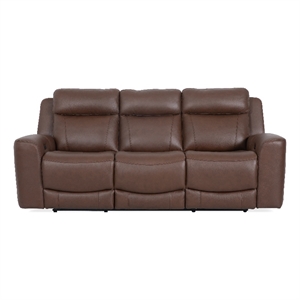 Pemberly Row Contemporary Autumn Umber Power Reclining Sofa P2