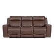 Pemberly Row Contemporary Autumn Umber Power Reclining Sofa P2