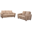 Pemberly Row Contemporary Fabric Biscotti Power Reclining Sofa