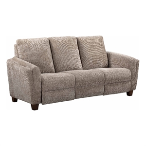 Pemberly Row Contemporary Fabric Biscotti Power Reclining Sofa