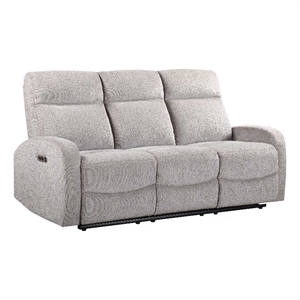 Pemberly Row Contemporary Whiskers Nature Power Reclining Sofa