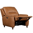 Pemberly Row Contemporary Leather Caramel Cream Power Recliner P2