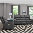Pemberly Row Contemporary Slate Power Reclining Sofa and Recliner