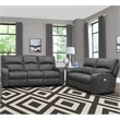 Pemberly Row Contemporary Slate Power Reclining Sofa and Loveseat