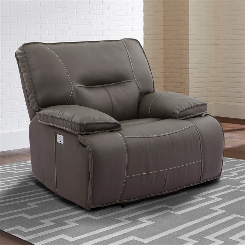 Pemberly Row Contemporary Haze Power Reclining Sofa and Two Recliners