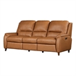 Pemberly Row Contemporary Caramel Cream Power Reclining Sofa P2