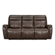 Pemberly Row Contemporary Leather Auburn Power Reclining Sofa