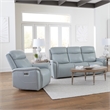Pemberly Row Contemporary Seamist Grey Power Reclining Sofa and Recliner