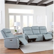 Pemberly Row Contemporary Seamist Grey Power Reclining Sofa and Recliner