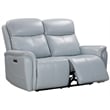 Pemberly Row Contemporary Seamist Grey Power Reclining Sofa and Loveseat