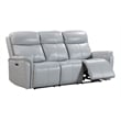 Pemberly Row Contemporary Seamist Grey Power Reclining Sofa and Loveseat