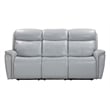 Pemberly Row Contemporary Seamist Grey Power Reclining Sofa and Loveseat
