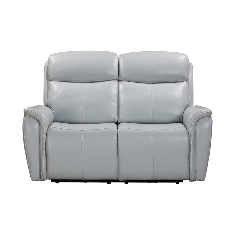 Pemberly Row Contemporary Seamist Grey Power Reclining Sofa and Loveseat