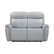 Pemberly Row Contemporary Seamist Grey Power Reclining Sofa and Loveseat
