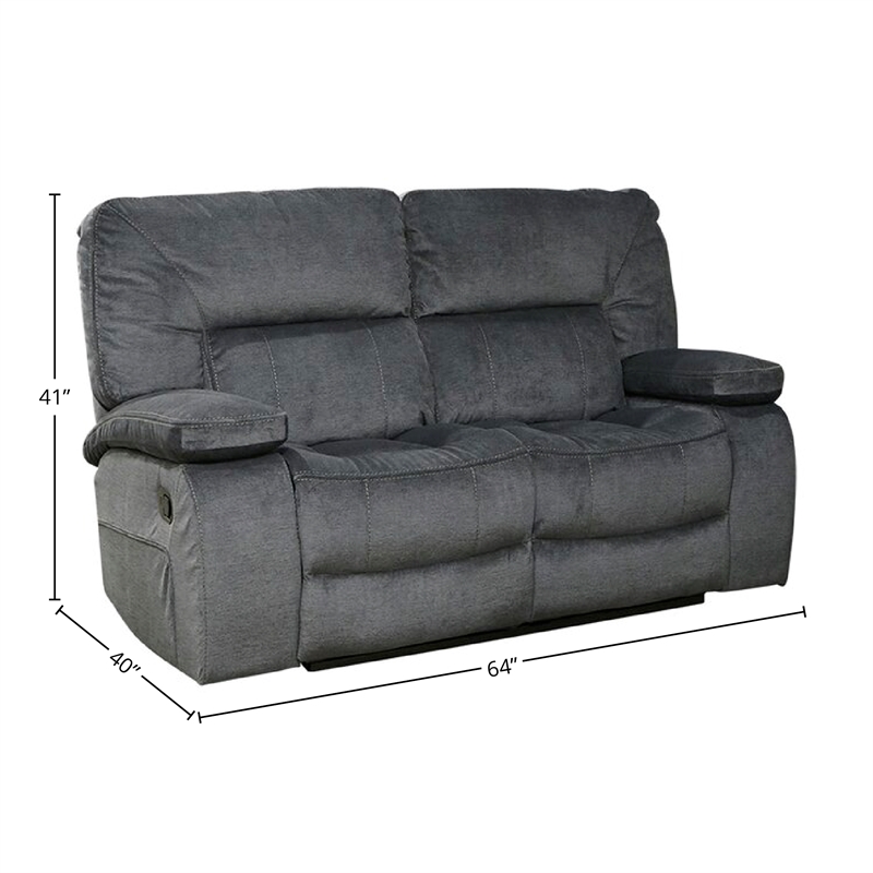 Pemberly Row Contemporary Manual Reclining Sofa and Loveseat