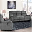 Pemberly Row Contemporary Shadow Grey Manual Reclining Sofa and Recliner