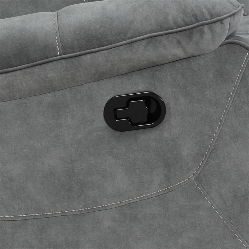 Pemberly Row Contemporary Shadow Grey Manual Reclining Sofa and Recliner