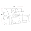 Pemberly Row Contemporary Shadow Grey Manual Reclining Sofa and Loveseat