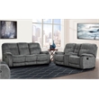 Pemberly Row Contemporary Shadow Grey Manual Reclining Sofa and Loveseat