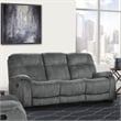 Pemberly Row Contemporary Shadow Grey Manual Reclining Sofa and Loveseat