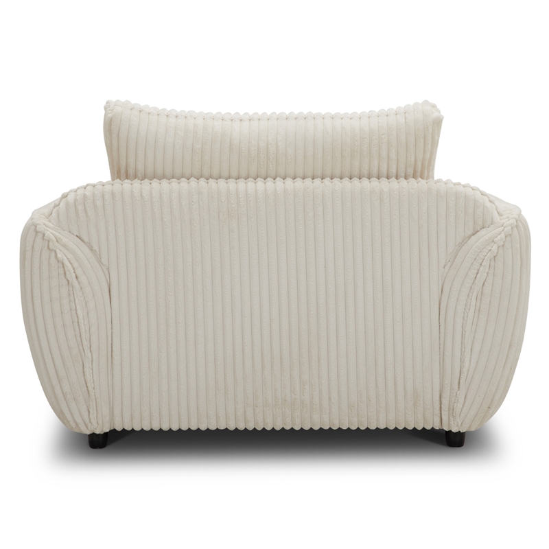 Pemberly Row Contemporary Mega Ivory Sofa and 2 Chair and Half