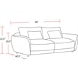 Pemberly Row Contemporary Mega Ivory Sofa and 2 Chair and Half