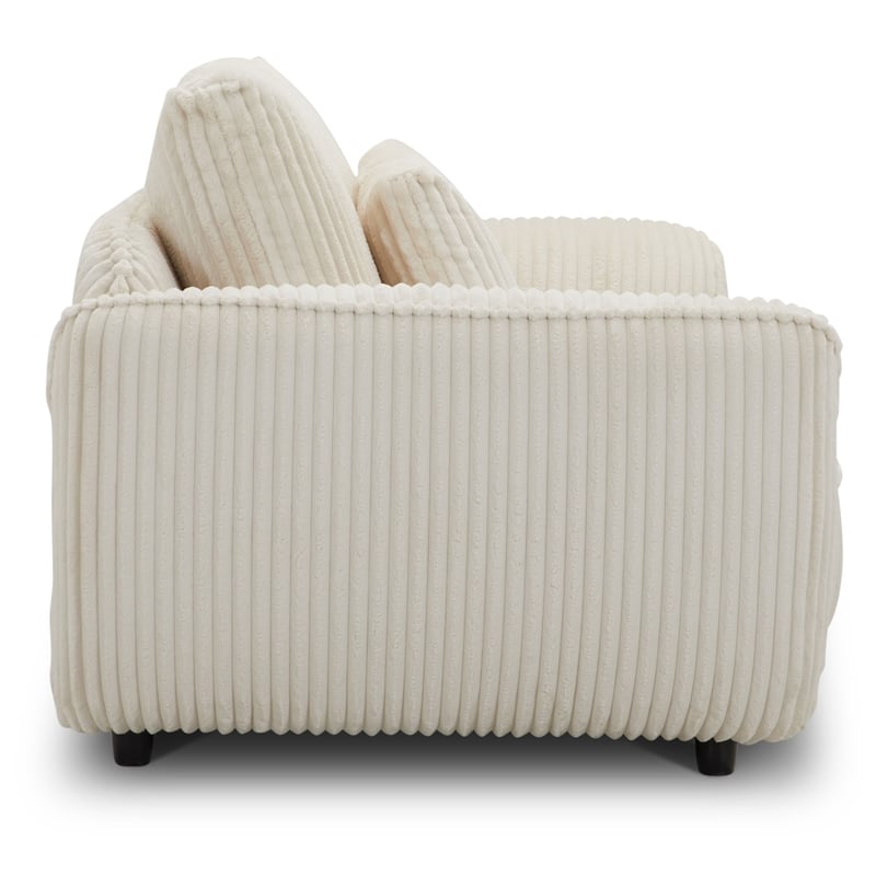Pemberly Row Contemporary Mega Ivory Sofa and 2 Chair and Half
