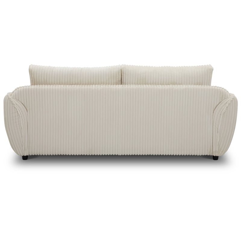 Pemberly Row Contemporary Mega Ivory Sofa and 2 Chair and Half