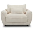 Pemberly Row Contemporary Mega Ivory Sofa and 2 Chair and Half