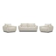 Pemberly Row Contemporary Mega Ivory Sofa and 2 Chair and Half