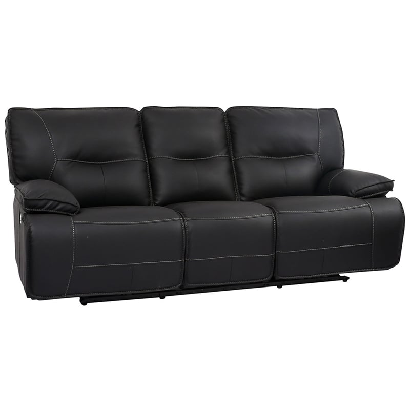 Pemberly Row Contemporary Black Power Reclining Sofa and Loveseat