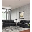 Pemberly Row Contemporary Black Power Reclining Sofa and Loveseat