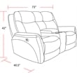 Pemberly Row Contemporary Hudson Grey Power Reclining Sofa and Loveseat