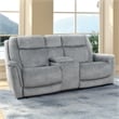 Pemberly Row Contemporary Hudson Grey Power Reclining Sofa and Loveseat