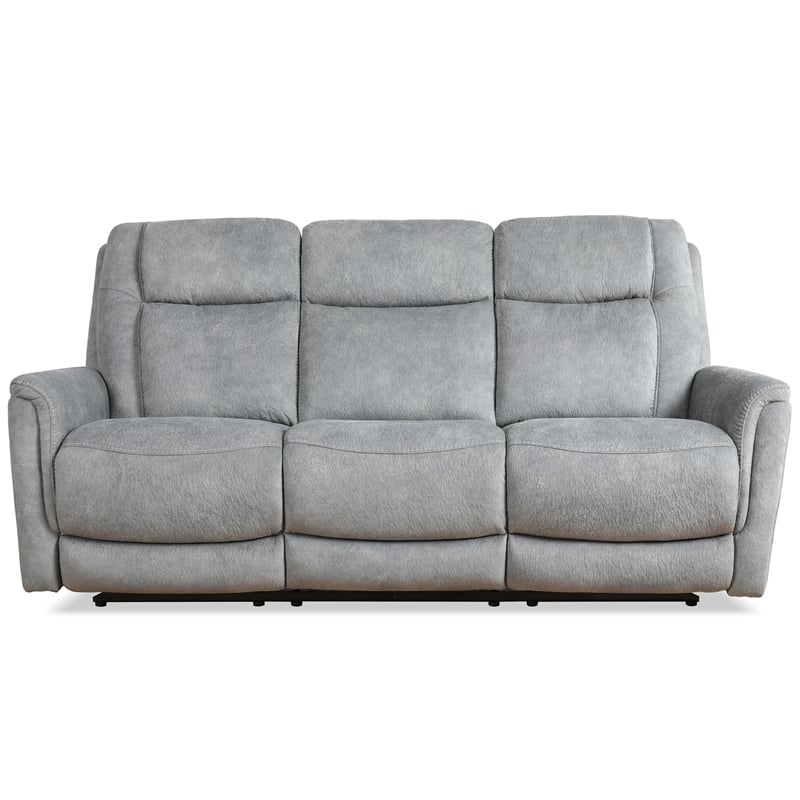 Pemberly Row Contemporary Hudson Grey Power Reclining Sofa and Loveseat