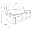 Pemberly Row Contemporary Hudson Grey Power Reclining Sofa and Loveseat