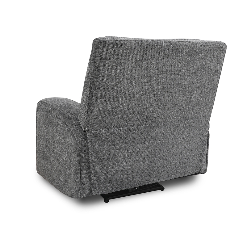 Pemberly Row Contemporary Bizmark Grey Power Reclining Sofa and Recliner