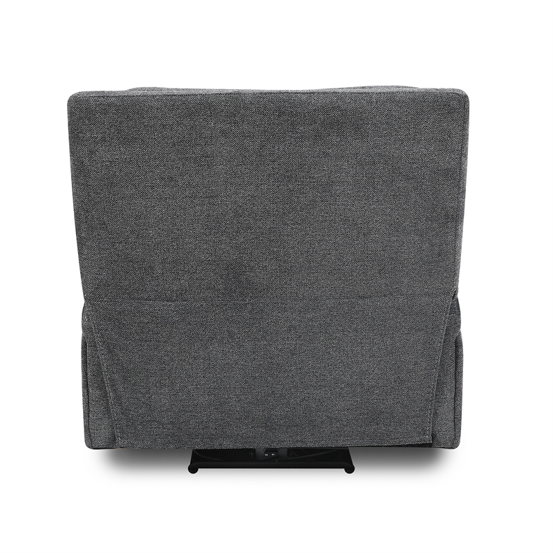 Pemberly Row Contemporary Bizmark Grey Power Reclining Sofa and Recliner