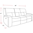 Pemberly Row Contemporary Bizmark Grey Power Reclining Sofa and Recliner