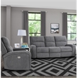 Pemberly Row Contemporary Bizmark Grey Power Reclining Sofa and Recliner
