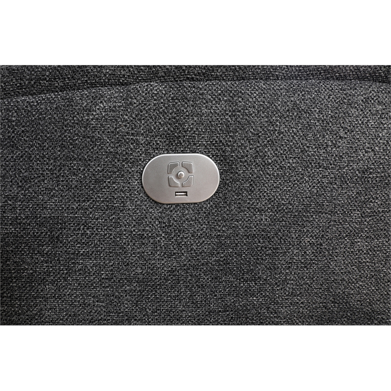 Pemberly Row Contemporary Bizmark Grey Power Reclining Sofa and Recliner