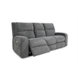 Pemberly Row Contemporary Bizmark Grey Power Reclining Sofa and Recliner