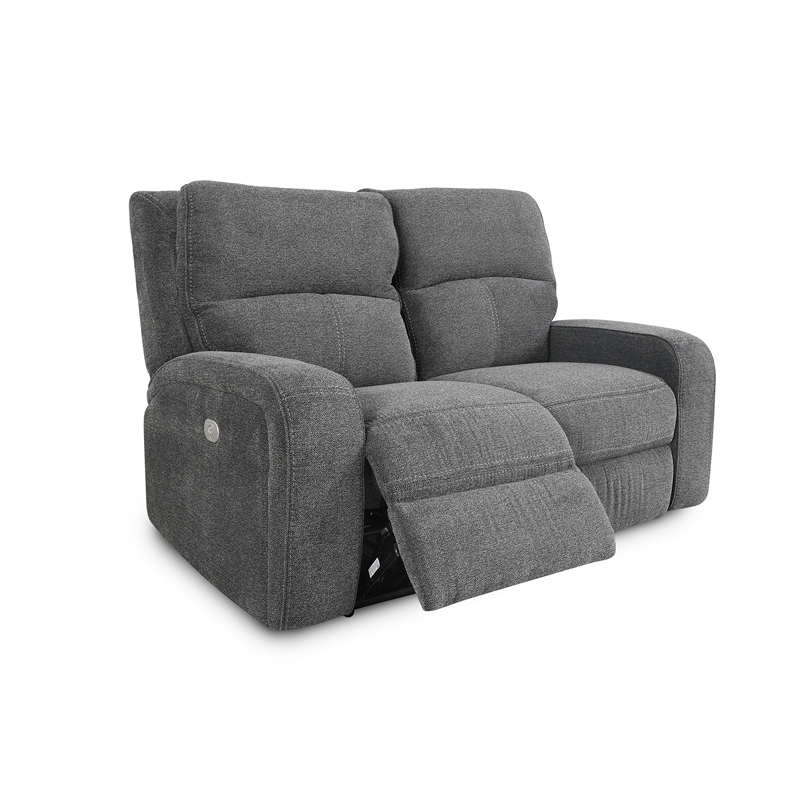 Pemberly Row Contemporary Bizmark Grey Power Reclining Sofa and Loveseat