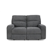 Pemberly Row Contemporary Bizmark Grey Power Reclining Sofa and Loveseat